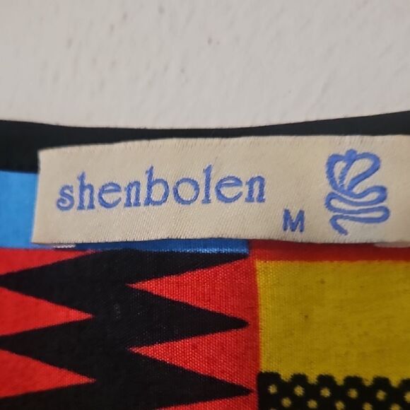 SHENBOLEN  Colorful Patterned Black T-Shirt - Picture 2 of 5